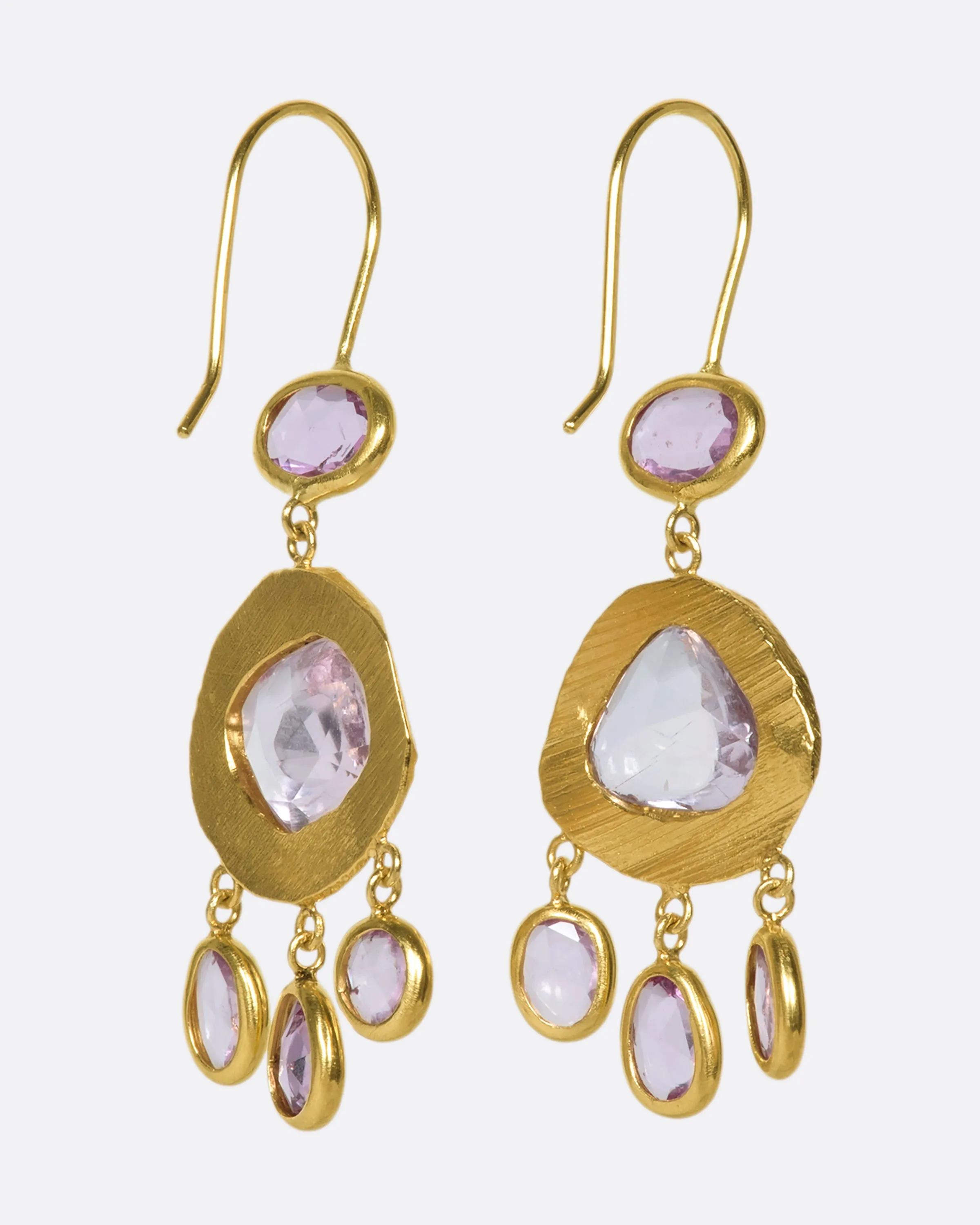 Three Tier Sapphire Earrings