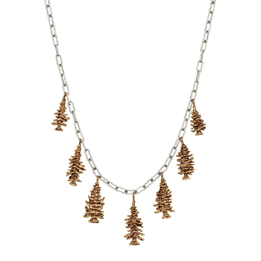 Through the Trees Necklace in Bronze & Silver