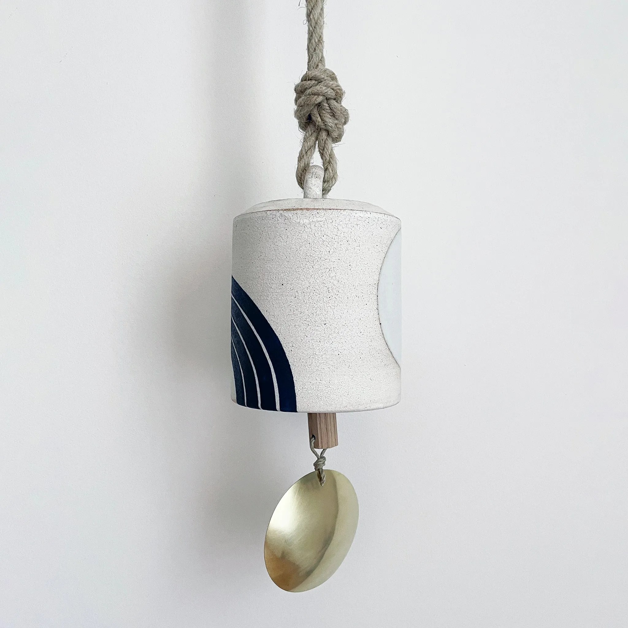 Thrown Bell Wide: Rings Indigo (Arc) Full Moon w/ Brass Disc