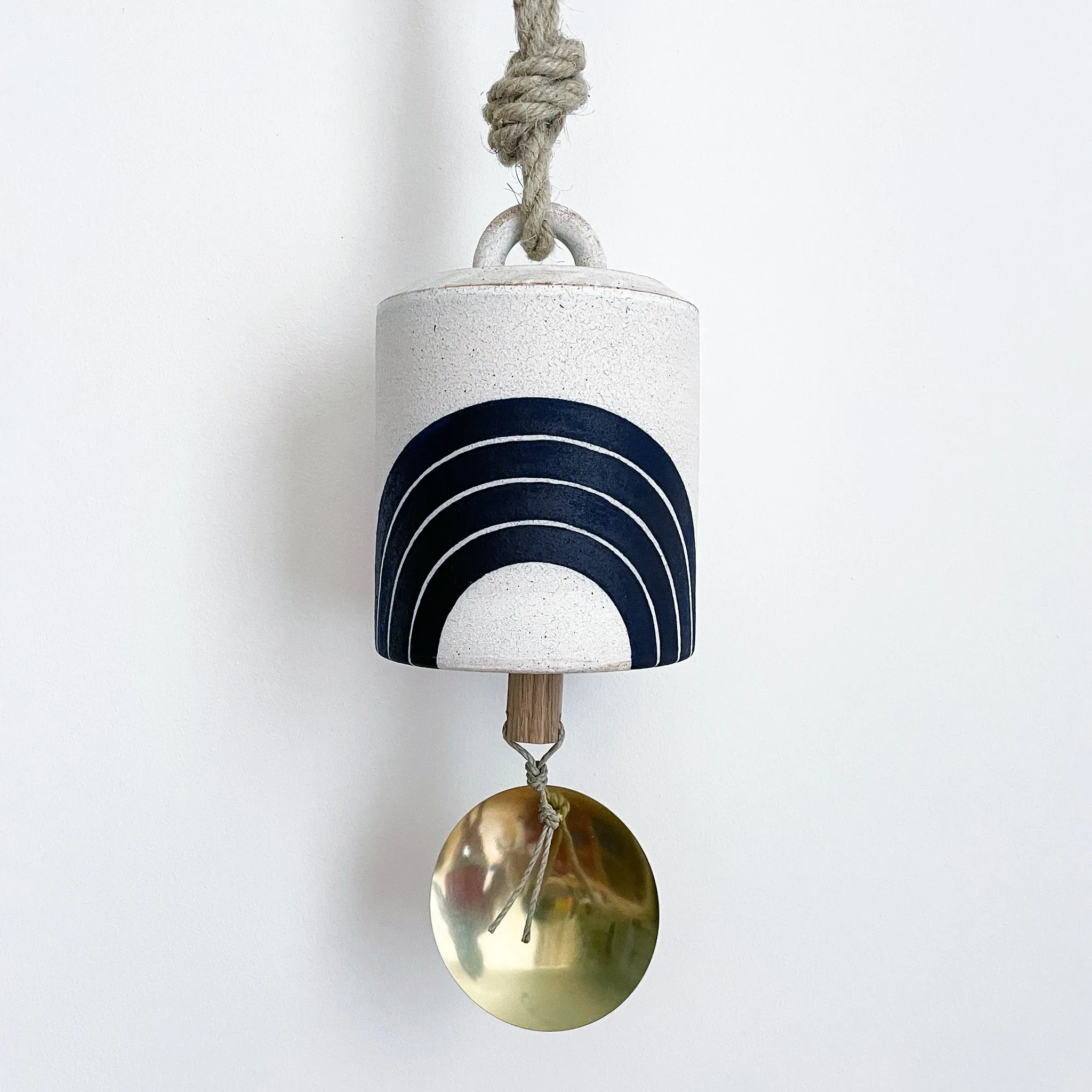Thrown Bell Wide: Rings Indigo (Arc) Full Moon w/ Brass Disc