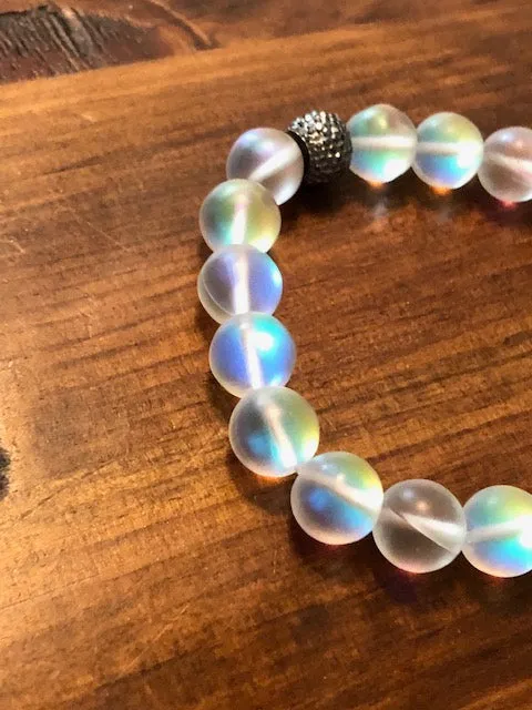 Tibetan Divinity Bracelets, CLEAR glowstones