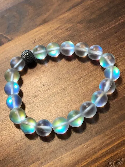 Tibetan Divinity Bracelets, CLEAR glowstones
