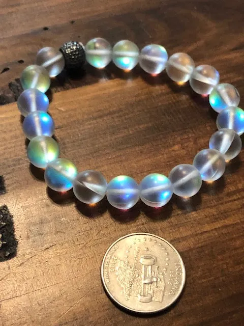 Tibetan Divinity Bracelets, CLEAR glowstones