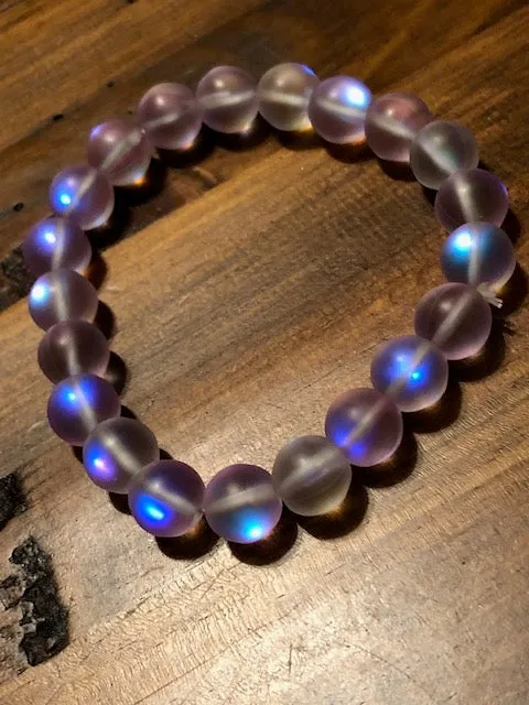 Tibetan Psychic Awakening Bracelets, Pinkish-Purple Glowstones