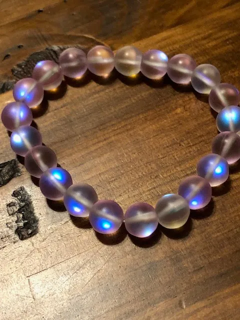 Tibetan Psychic Awakening Bracelets, Pinkish-Purple Glowstones
