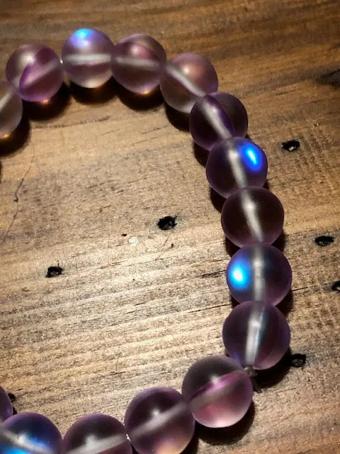 Tibetan Psychic Awakening Bracelets, Pinkish-Purple Glowstones
