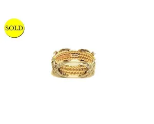 Tiffany & Co. Three-Row Rope & Diamond Ring Size 5