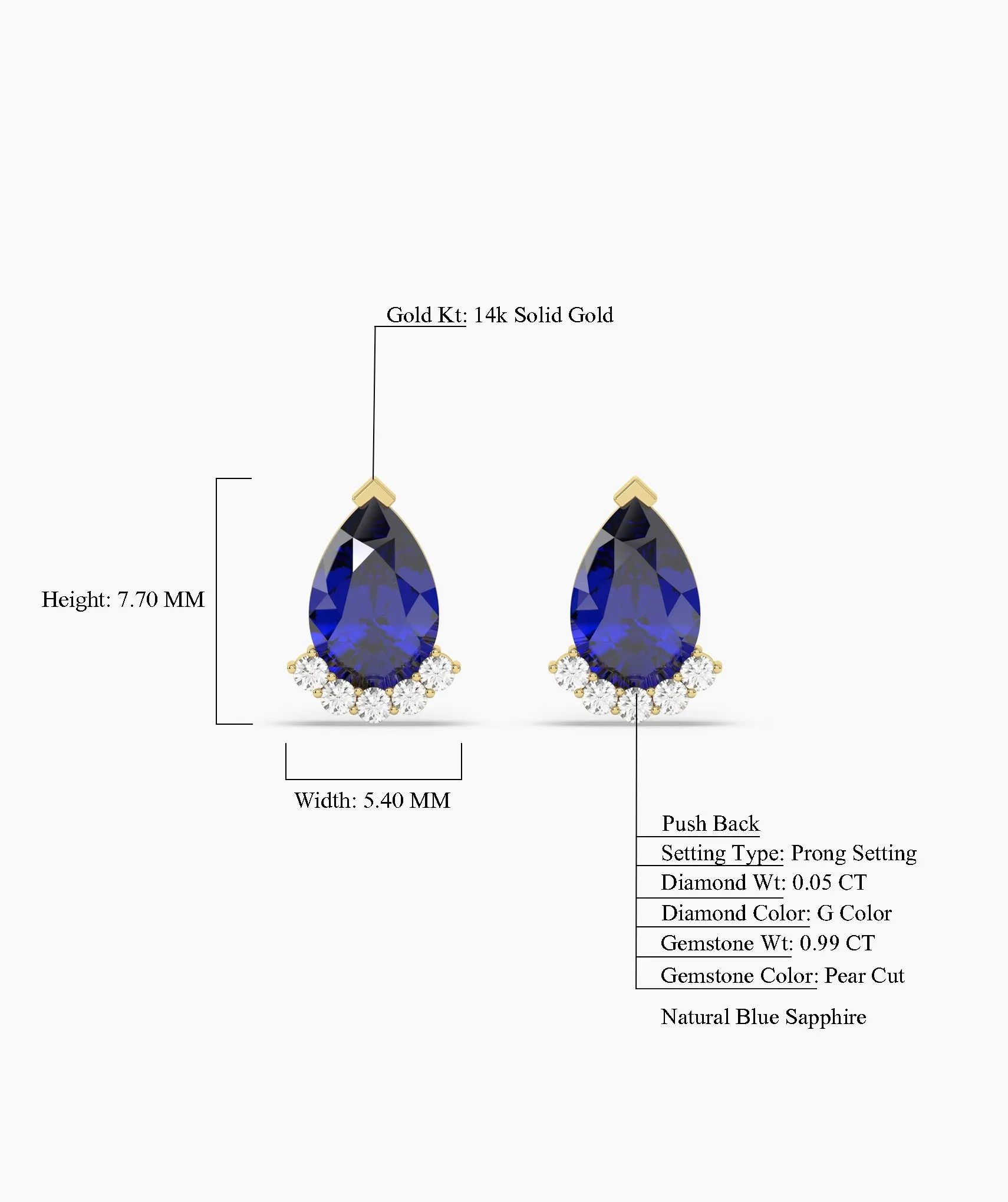 Timeless Teardrop Sapphire Earrings