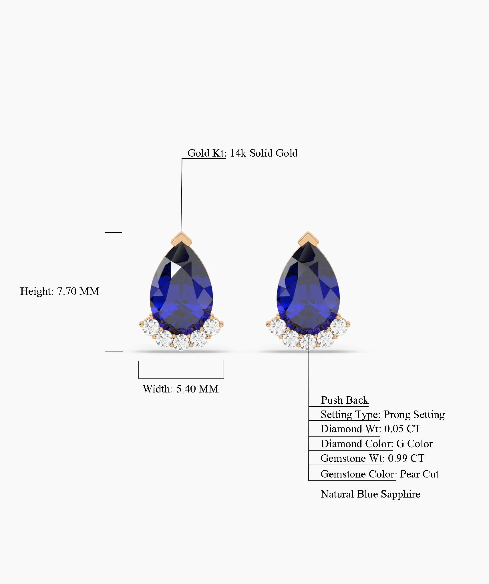 Timeless Teardrop Sapphire Earrings