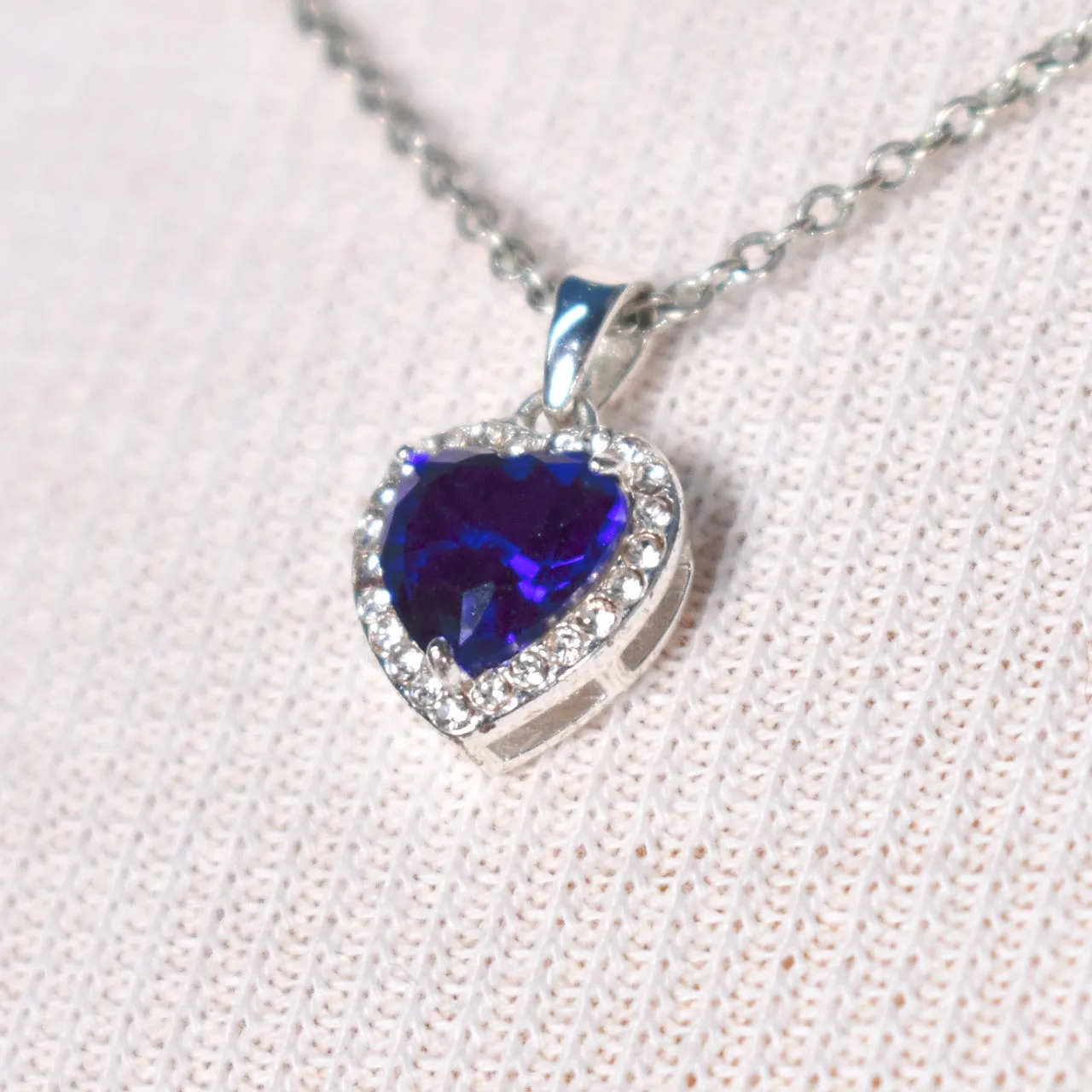 Tiny Blue Heart Necklace