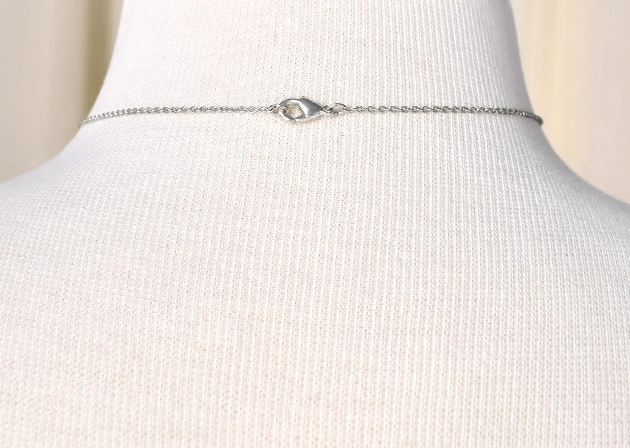 Tiny Blue Heart Necklace