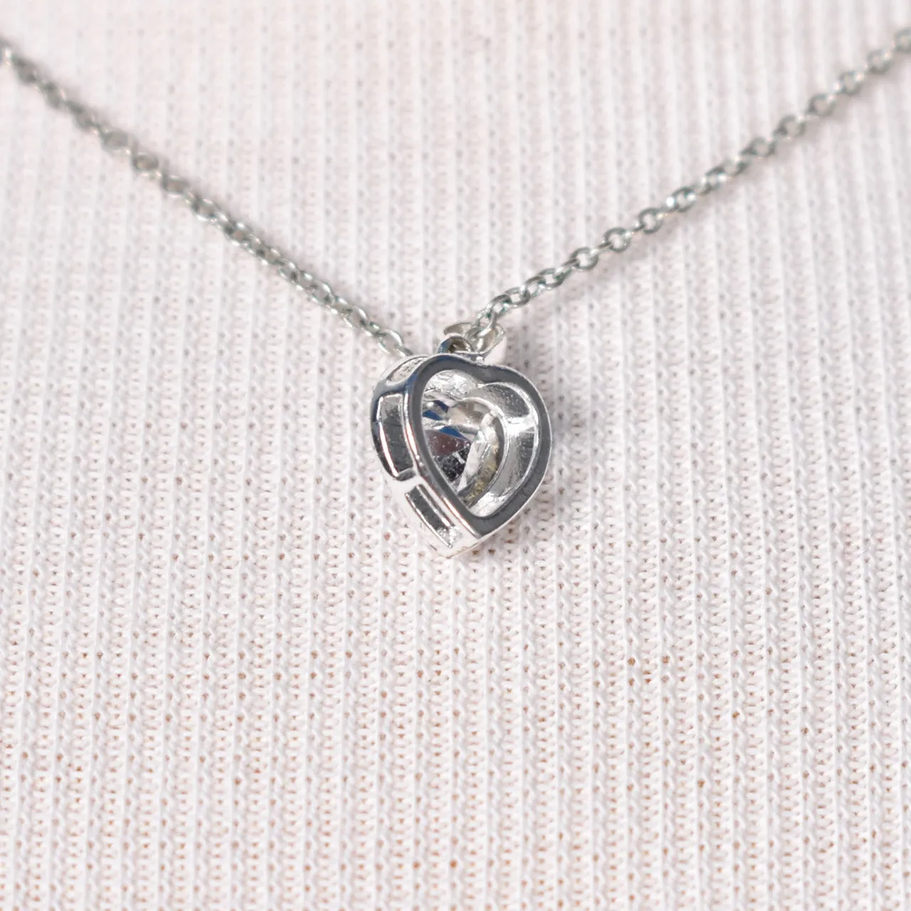 Tiny Blue Heart Necklace