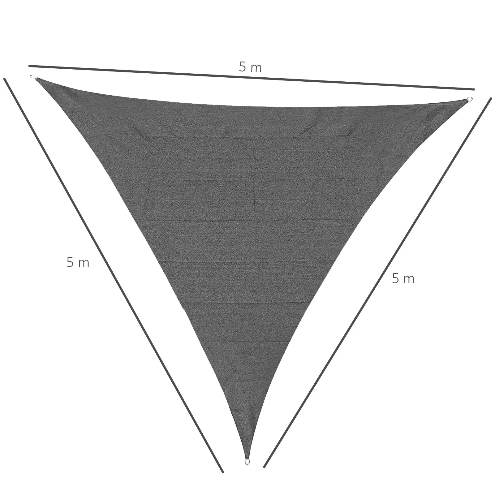 Triangle Sun Shade Sail 5m x 5m x 5m UV Block Canopy Shelter