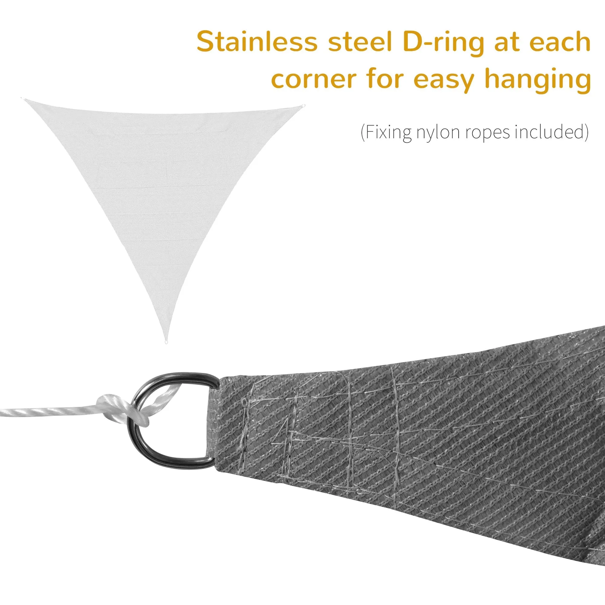 Triangle Sun Shade Sail 5m x 5m x 5m UV Block Canopy Shelter