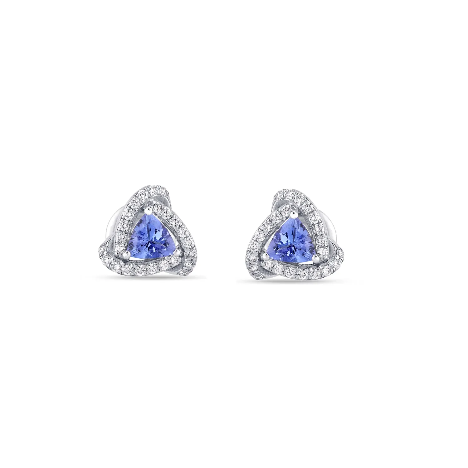 Trillian shaped  Tanzanite & Diamond Studs