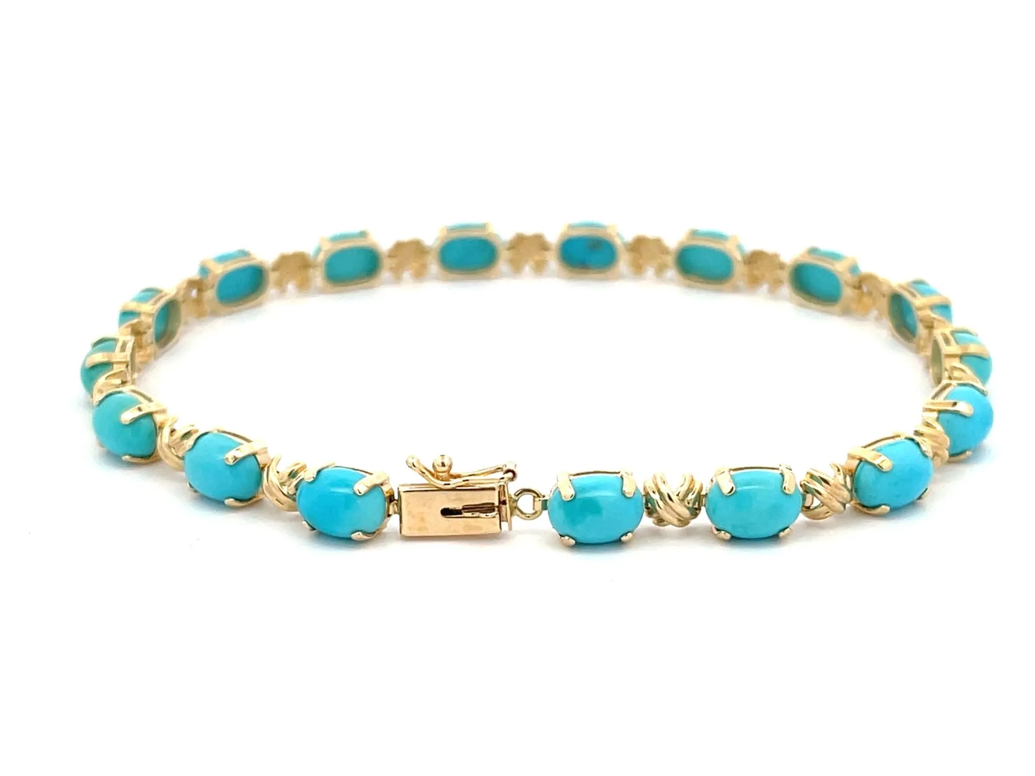 Turquoise Bracelet in 14k Yellow Gold