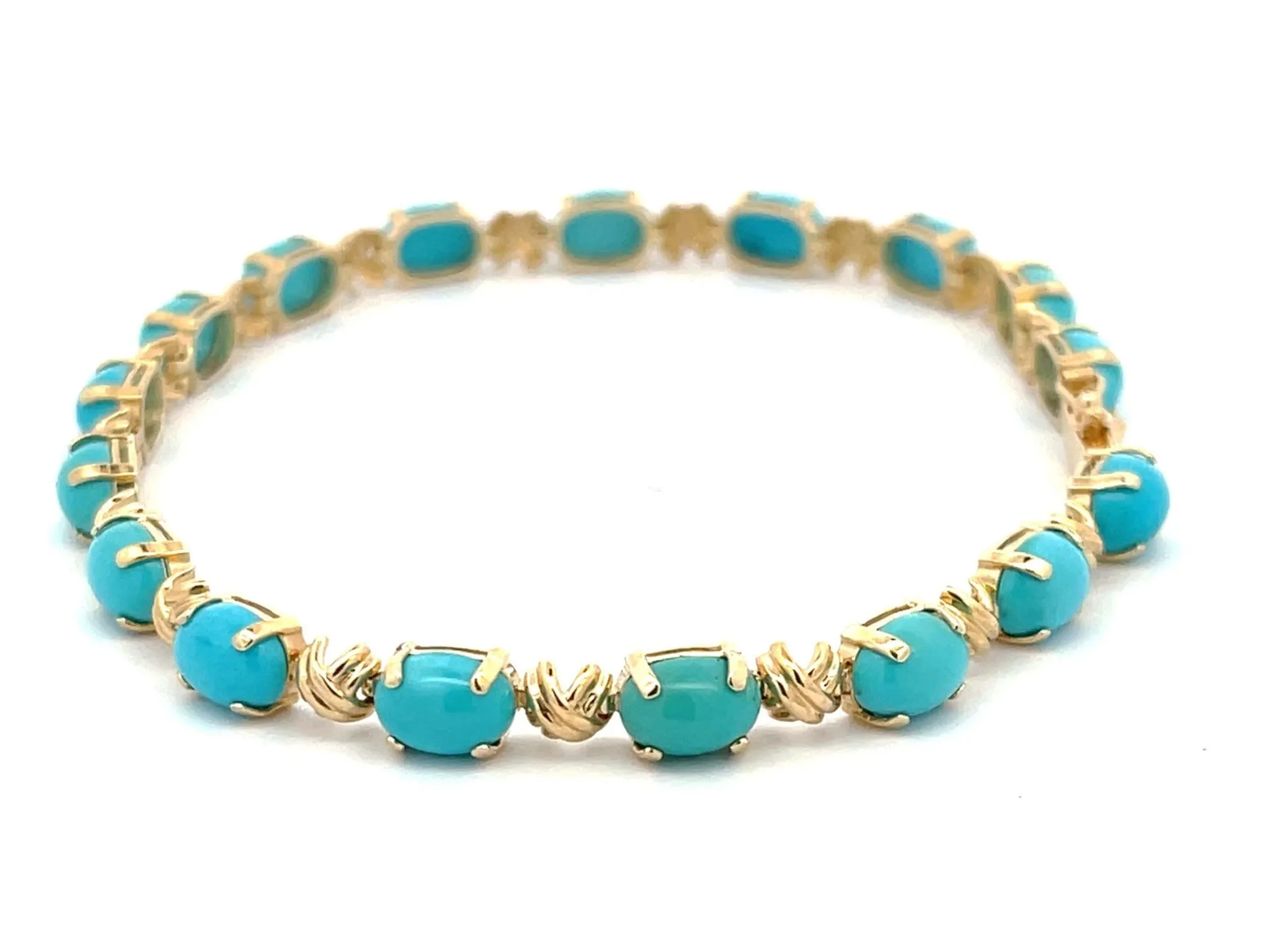 Turquoise Bracelet in 14k Yellow Gold