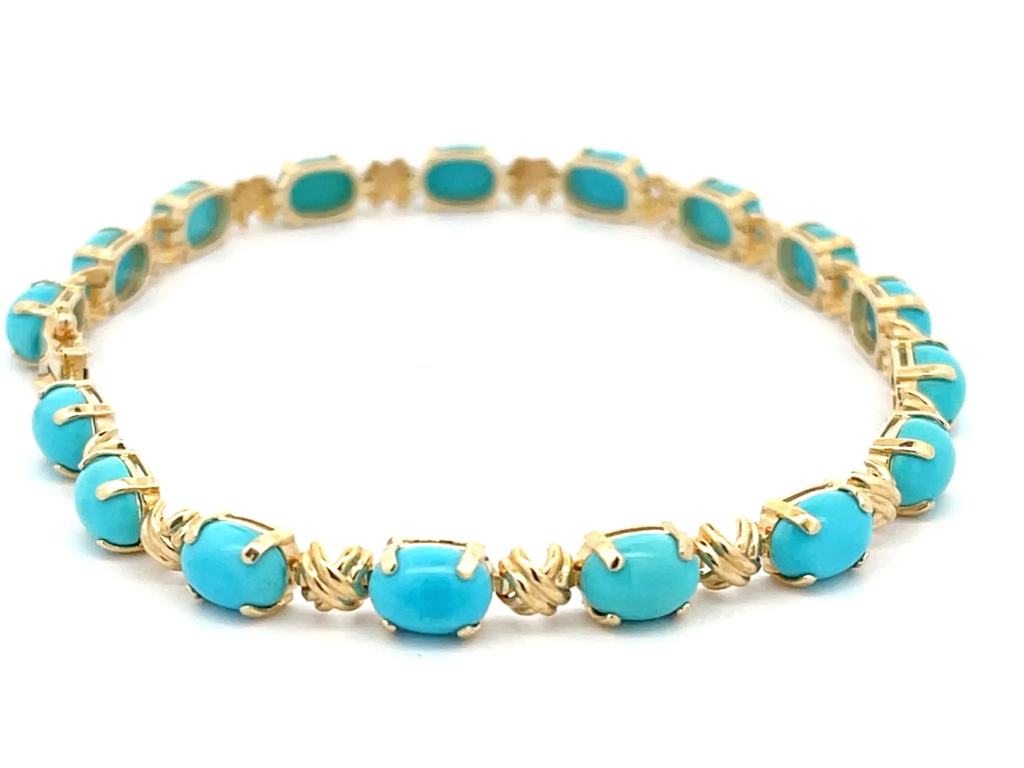 Turquoise Bracelet in 14k Yellow Gold