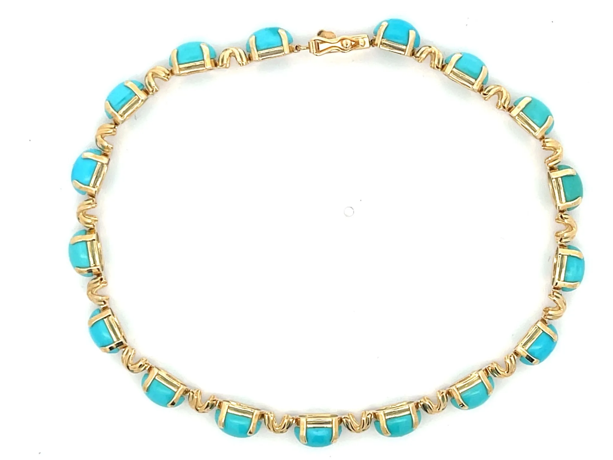 Turquoise Bracelet in 14k Yellow Gold