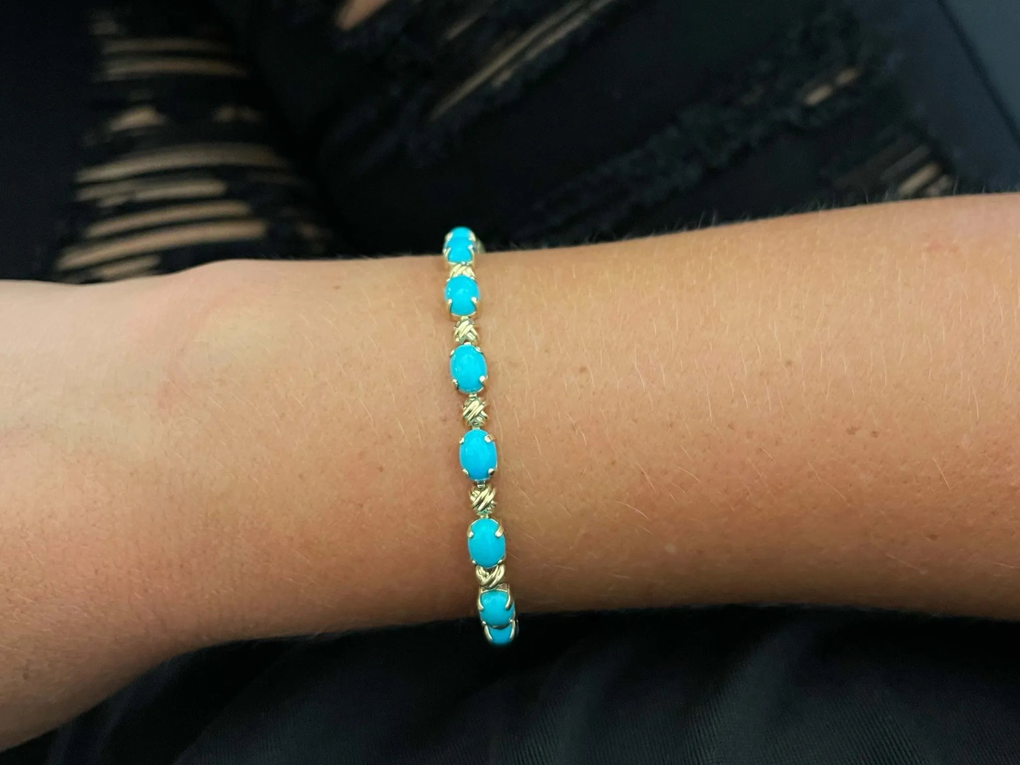 Turquoise Bracelet in 14k Yellow Gold