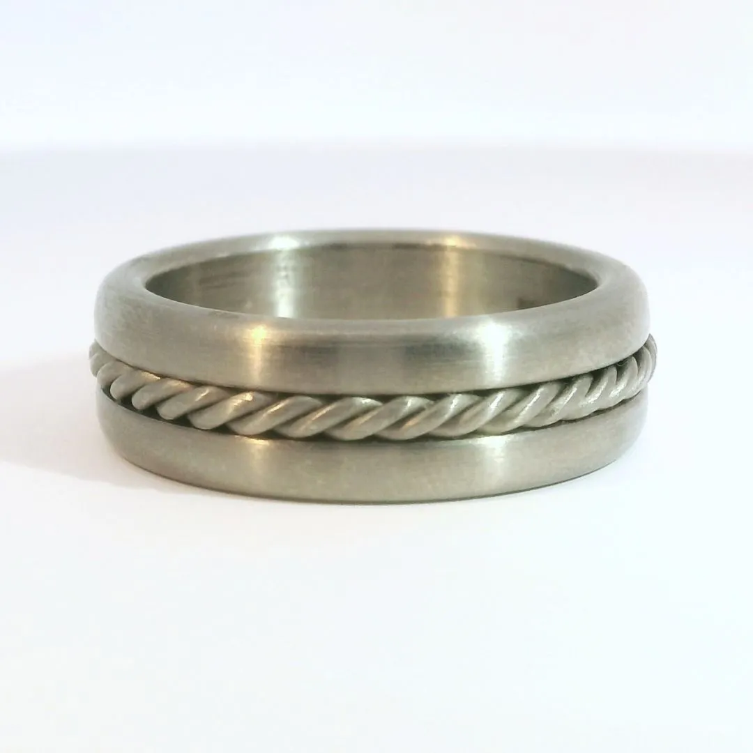 Twisted Rope Titanium Band