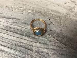 Twisted Roped/Aquamarine Ring