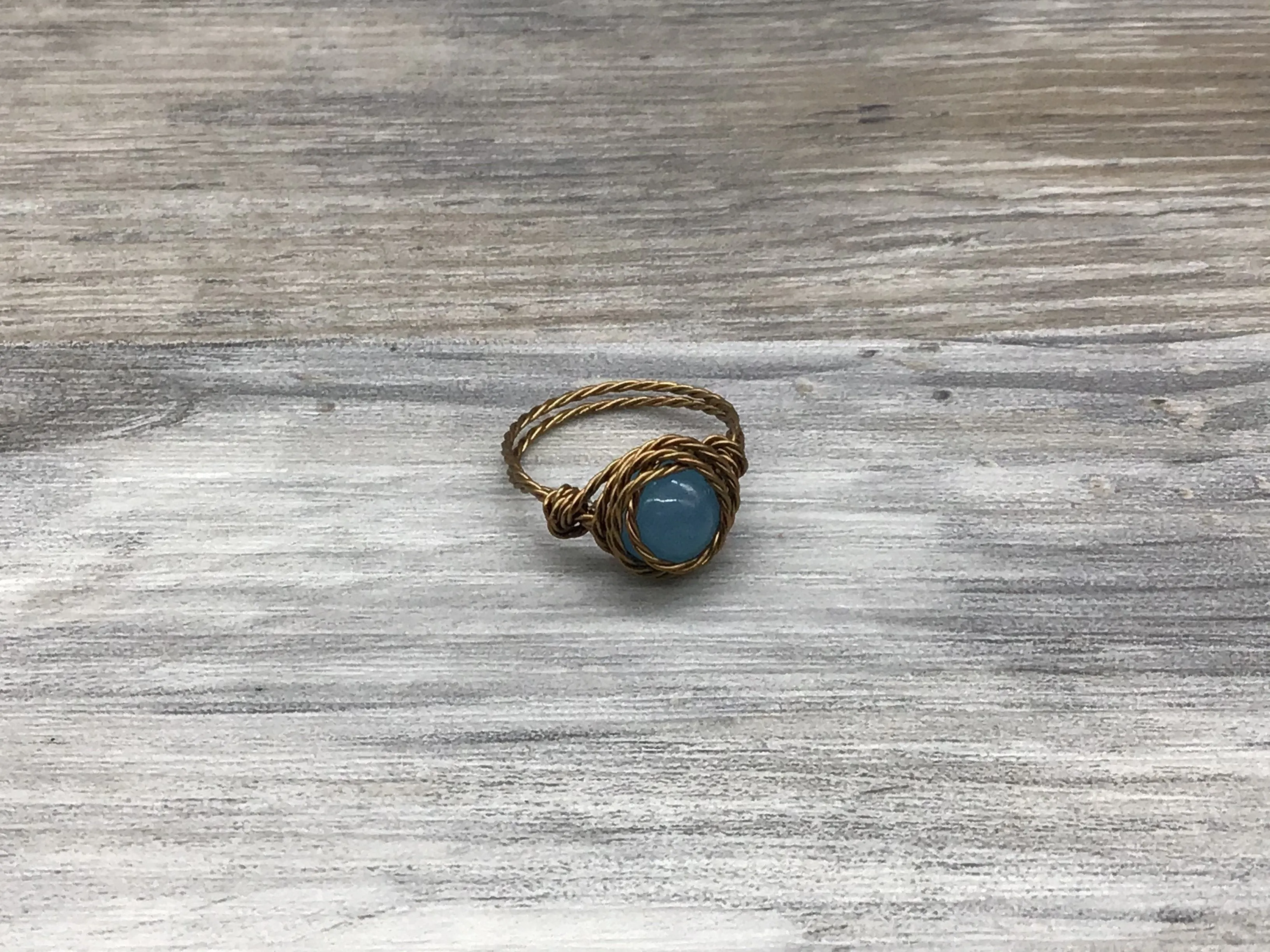 Twisted Roped/Aquamarine Ring