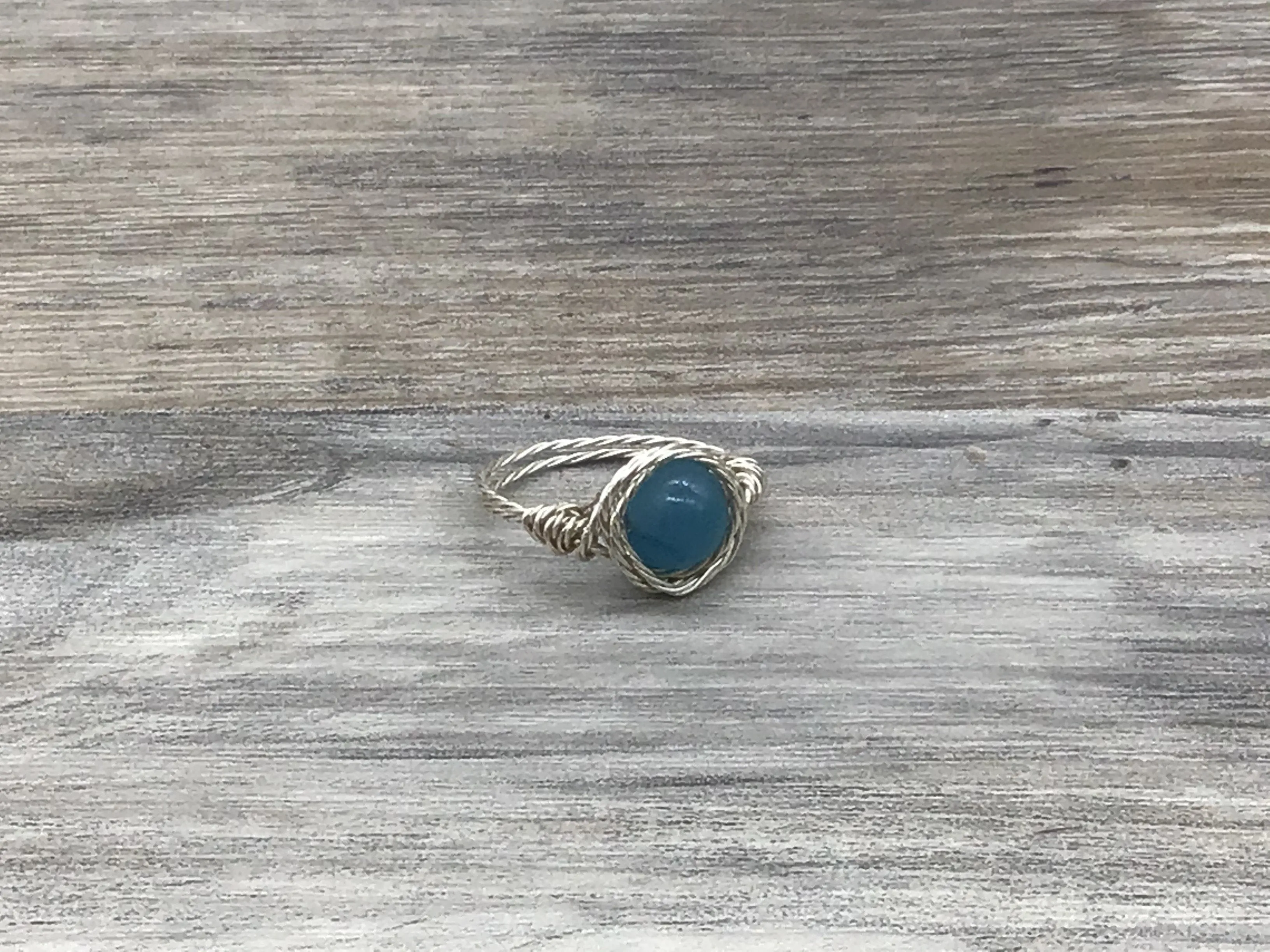 Twisted Roped/Aquamarine Ring