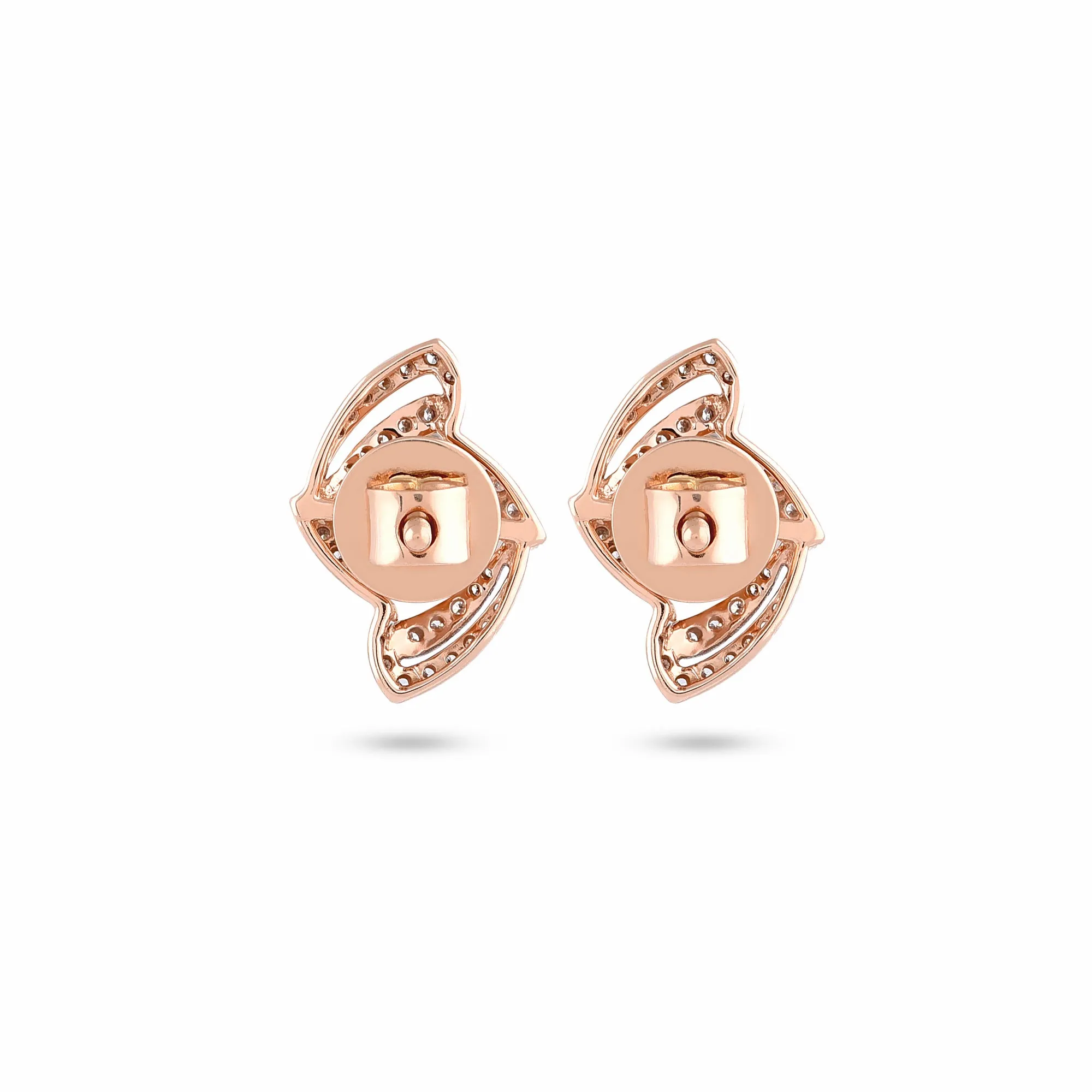 Two Way Wearable Cross Jacket Stud Earrings  in Illusion Setting
