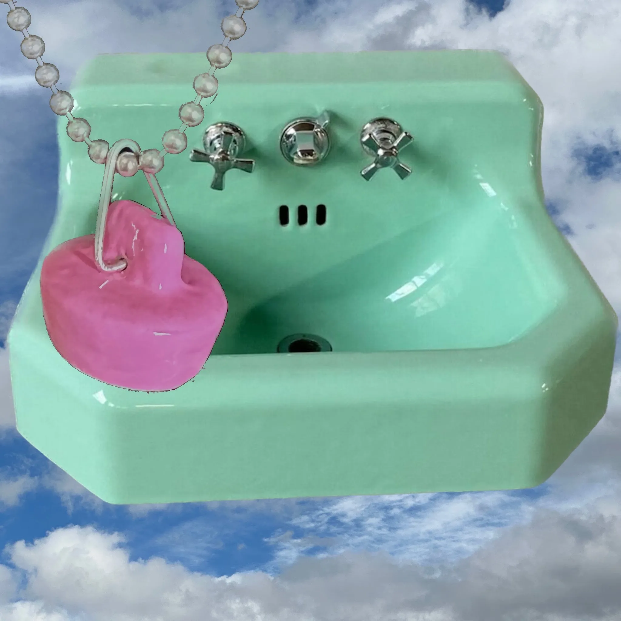 UNSTOPPABLE POP ART PINK SINK STOPPER NECKLACE