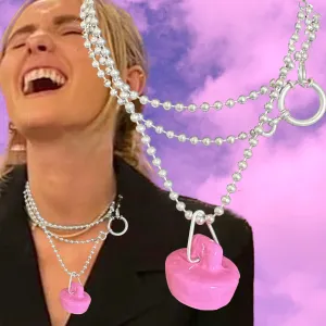 UNSTOPPABLE POP ART PINK SINK STOPPER NECKLACE