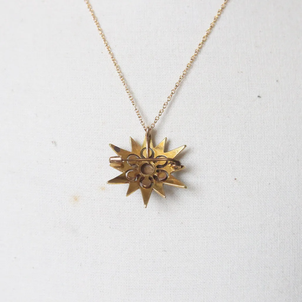 Victorian Pearl Star Pendant/ Brooch