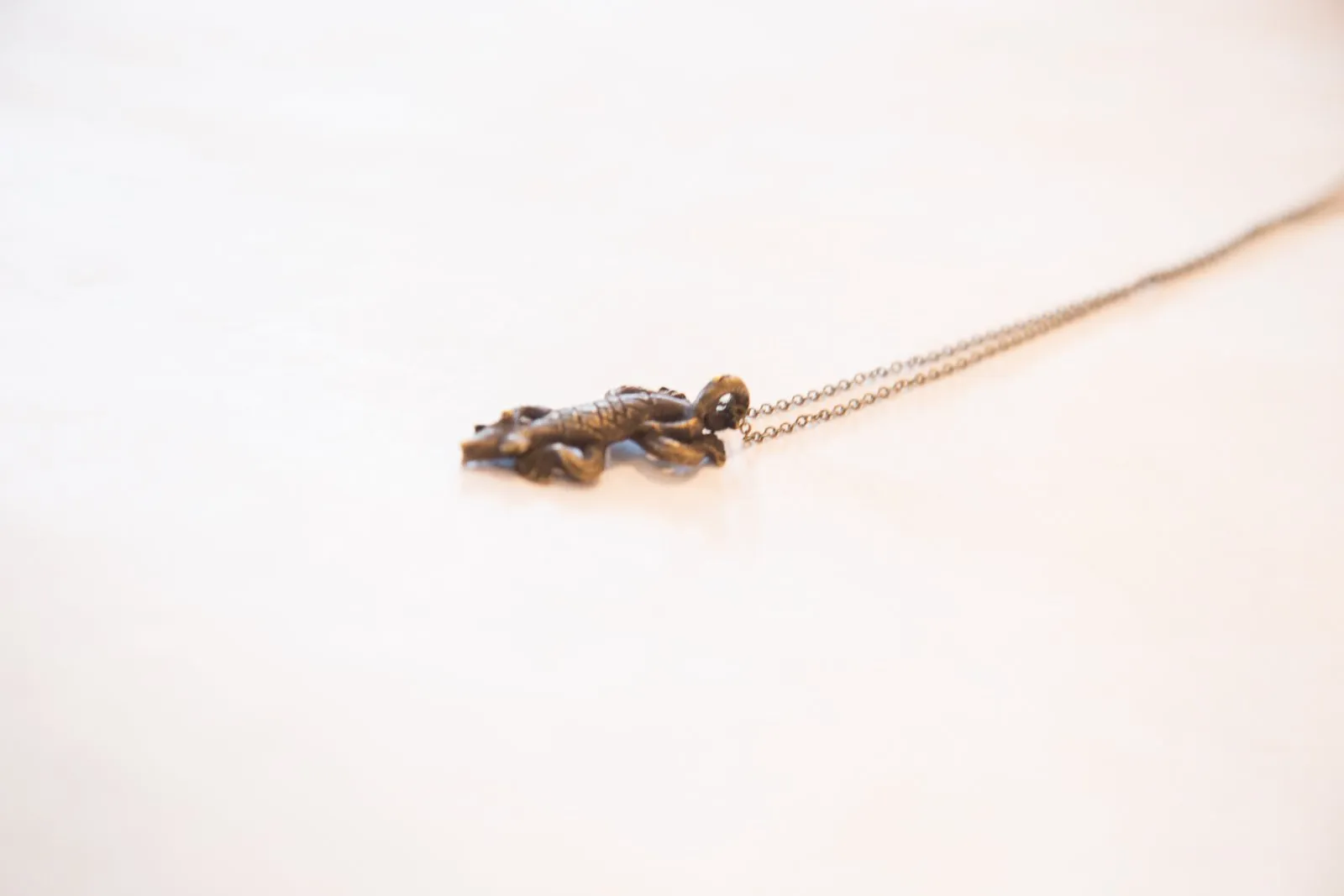 Vintage African Lizard Pendant Necklace