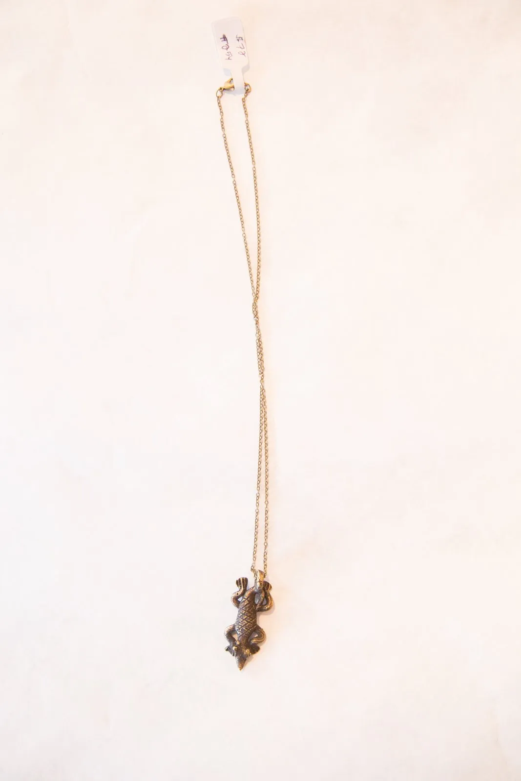 Vintage African Lizard Pendant Necklace