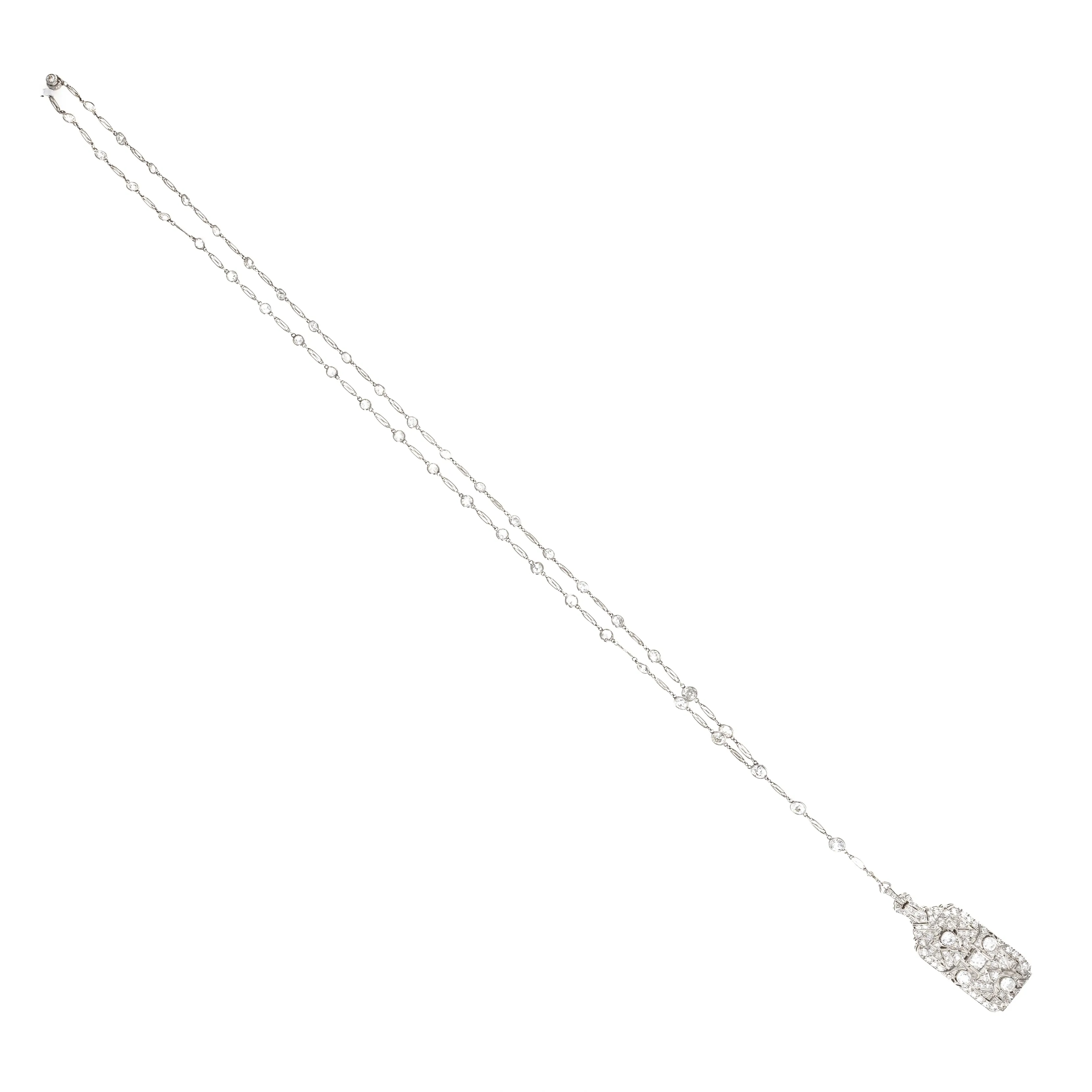 Vintage Art Deco Diamond Lorgnette Eyeglass Necklace