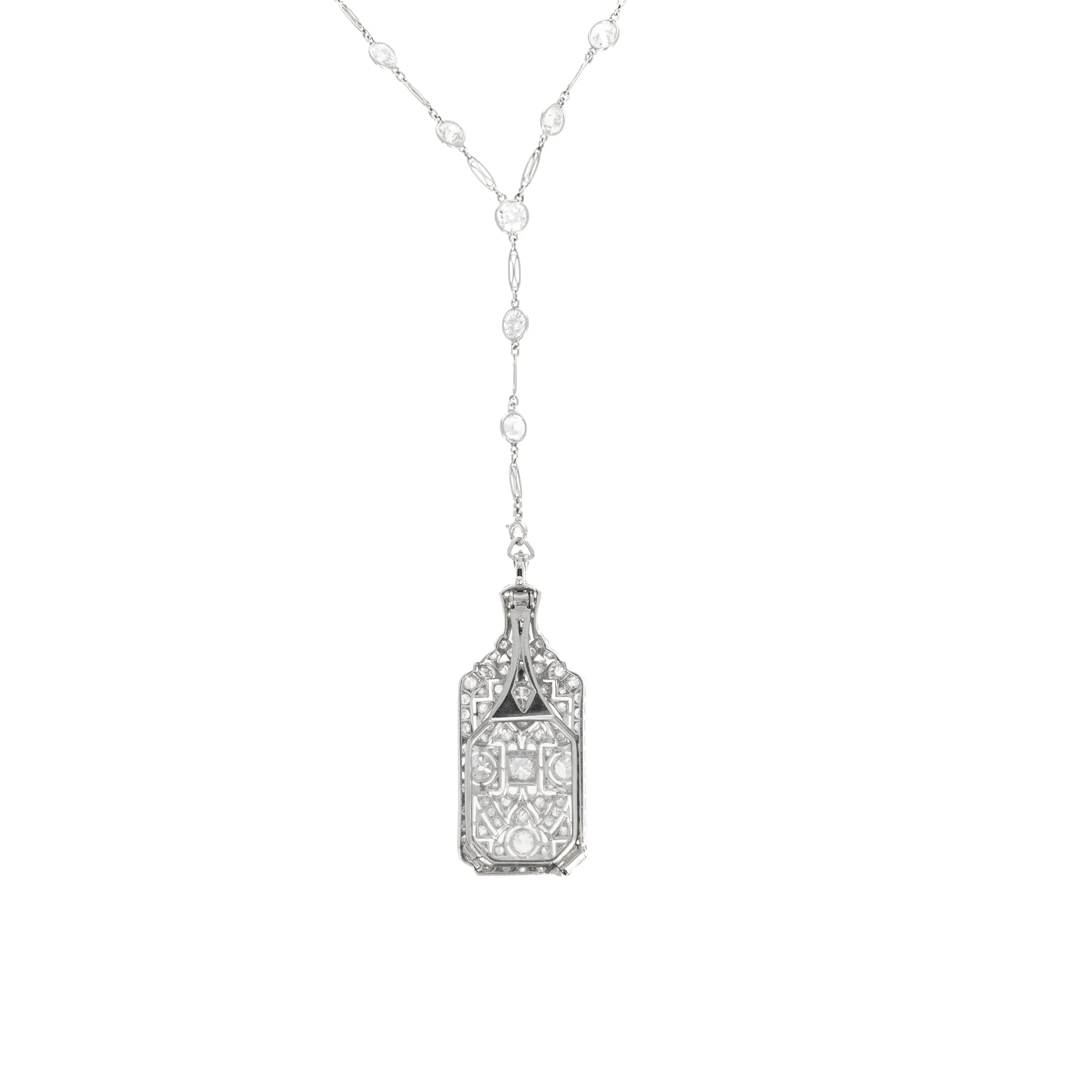 Vintage Art Deco Diamond Lorgnette Eyeglass Necklace