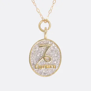 Vintage Capricorn Diamond Zodiac Pendant