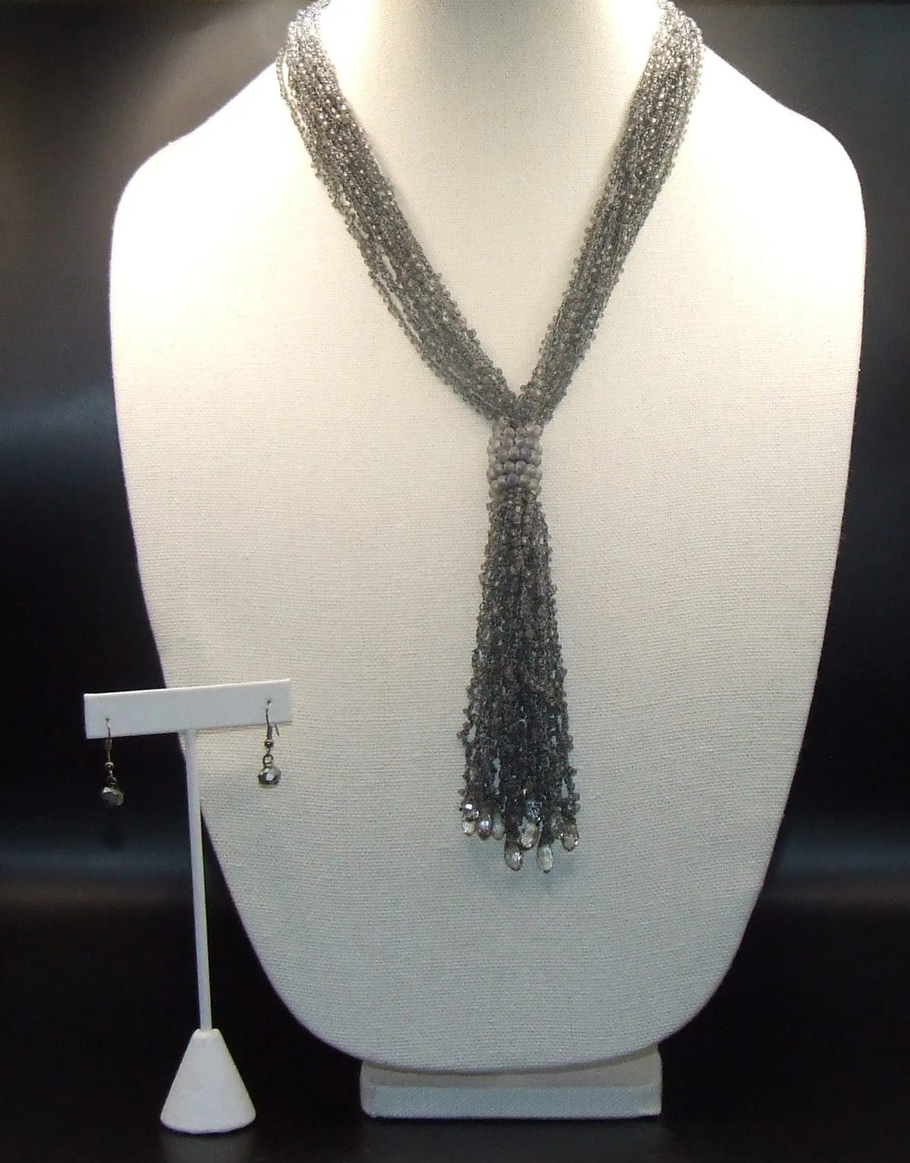 Vintage Crystal Bead Long Necklaces
