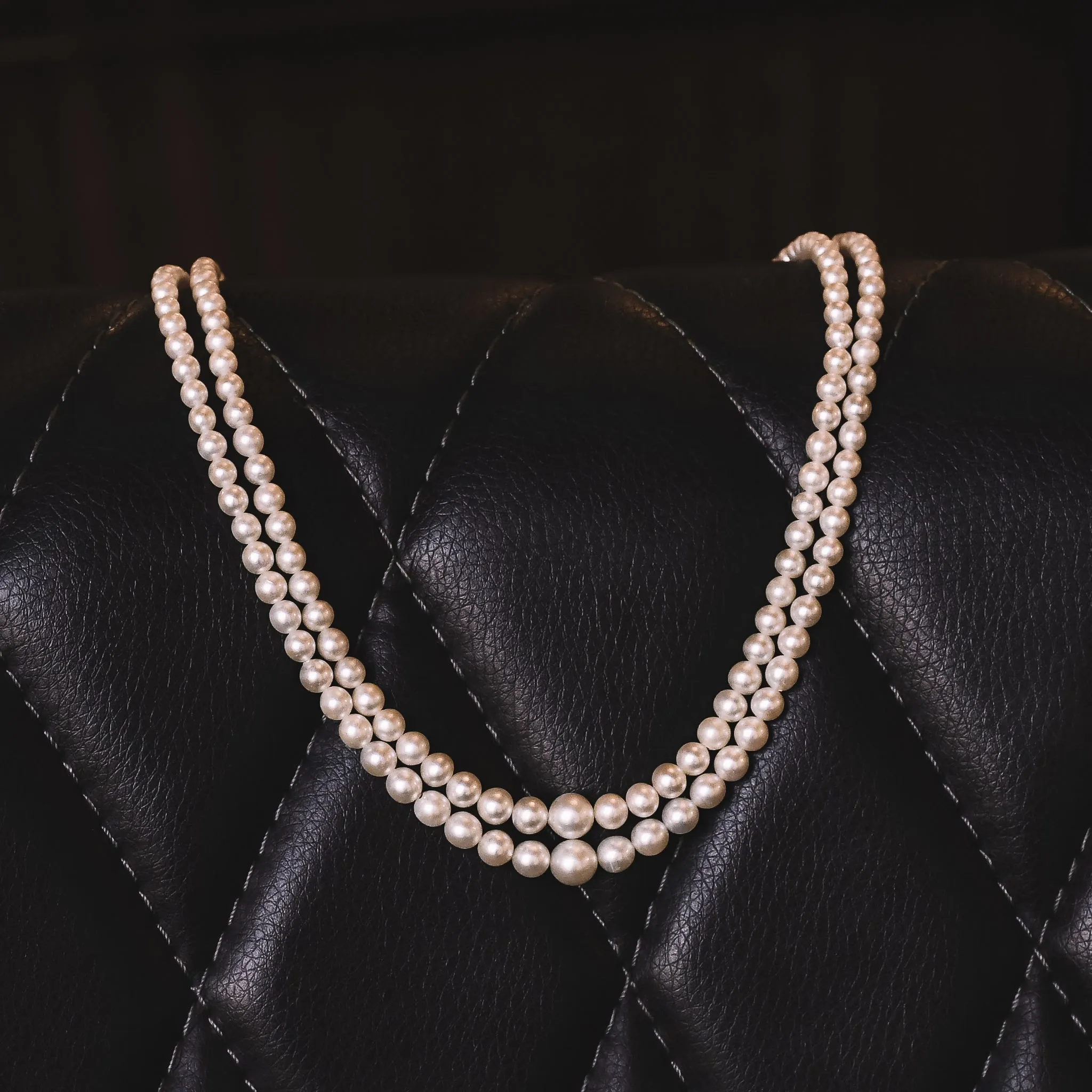 Vintage Double String Pearl Necklace