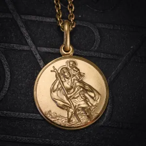 Vintage Gold Saint Christopher Medallion