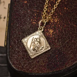 Vintage Gold Saint Christopher Pendant