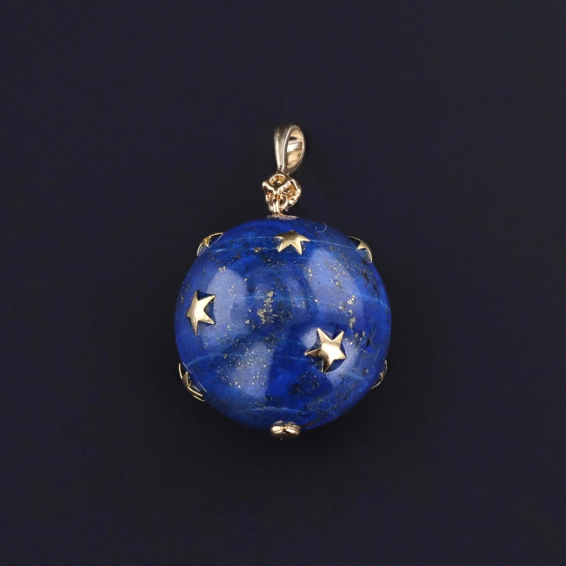 Vintage Lapis Lazuli and Diamond Star Pendant