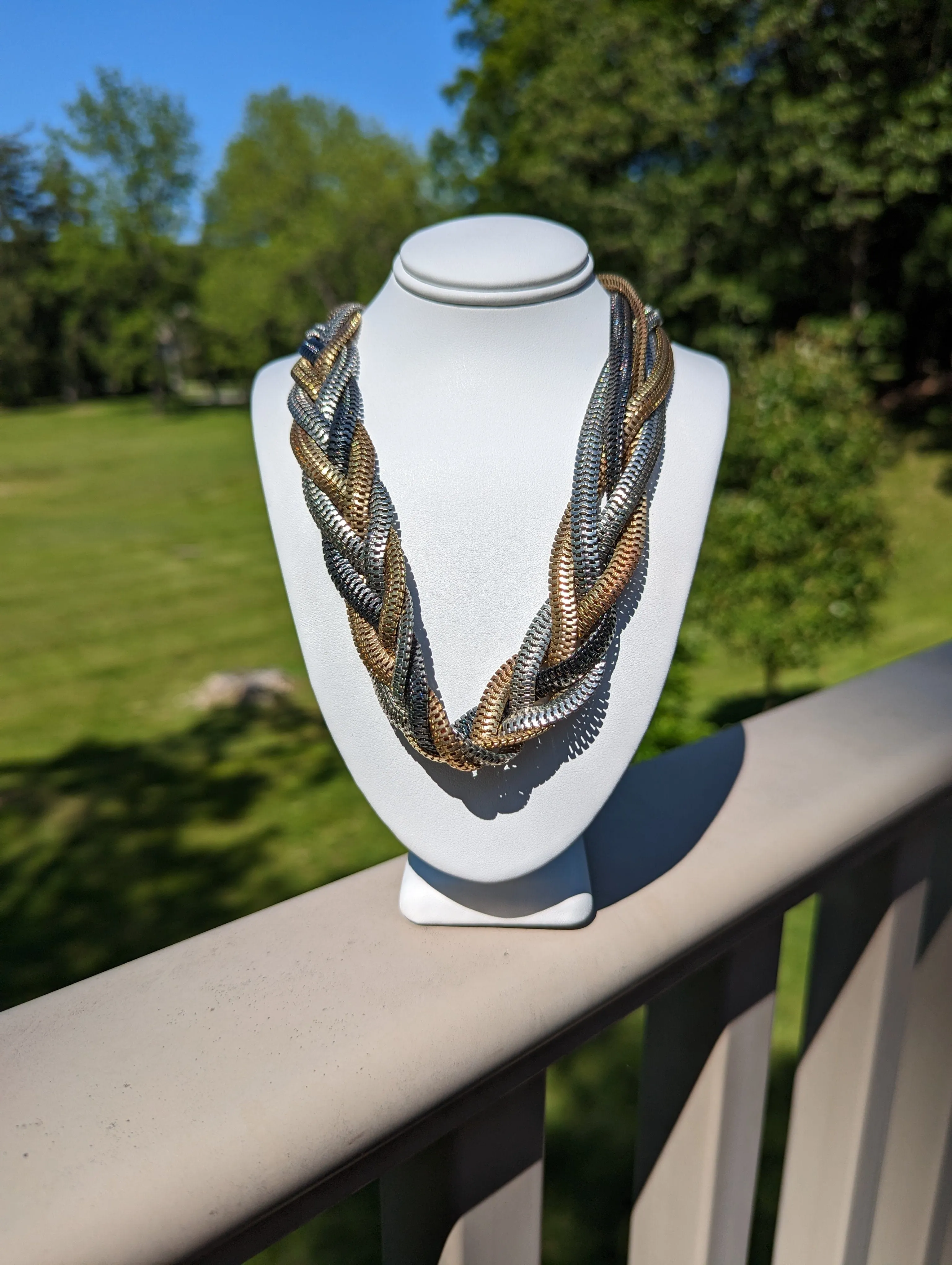 Vintage - Mixed Metal Braided Necklace
