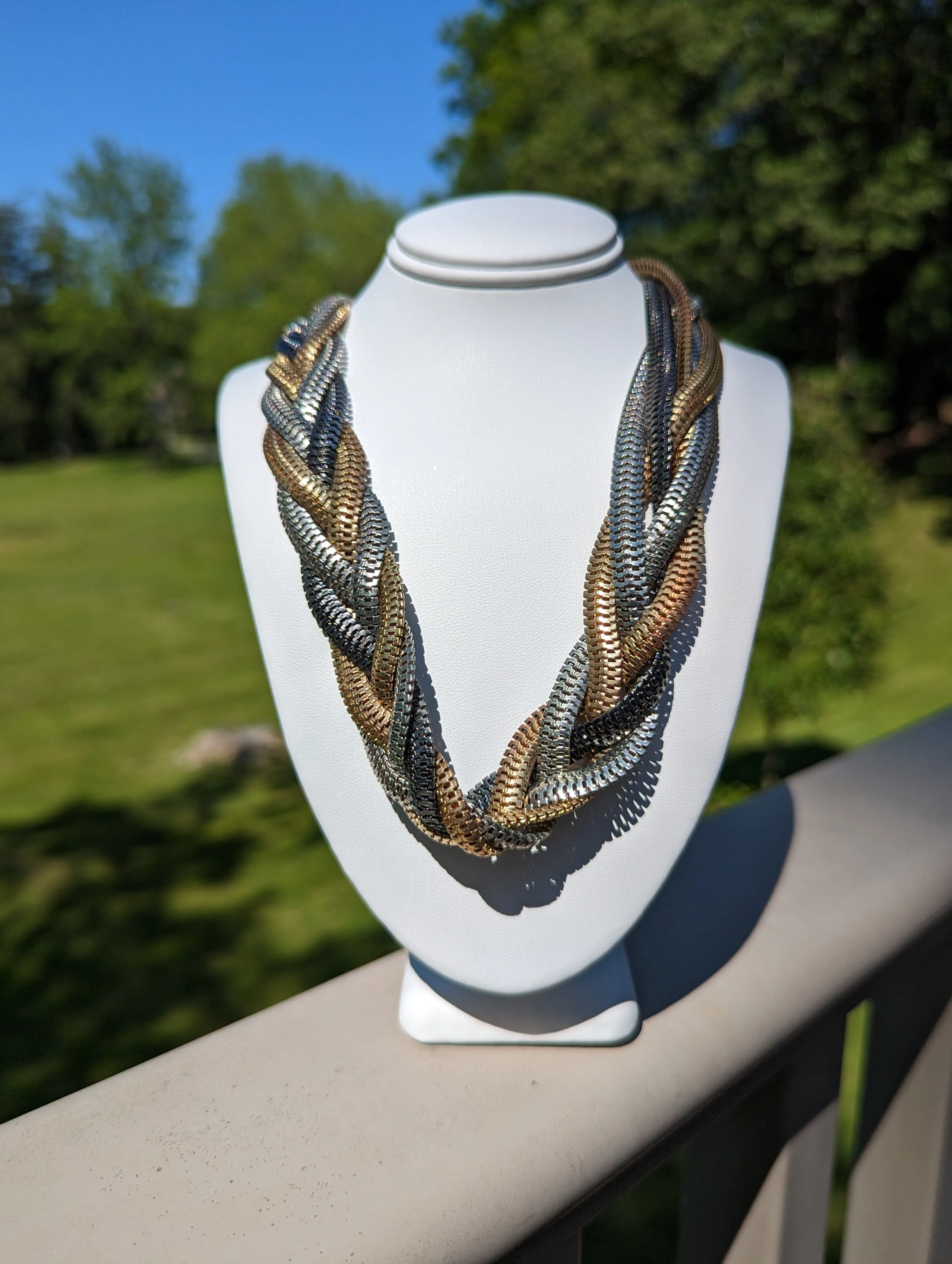 Vintage - Mixed Metal Braided Necklace