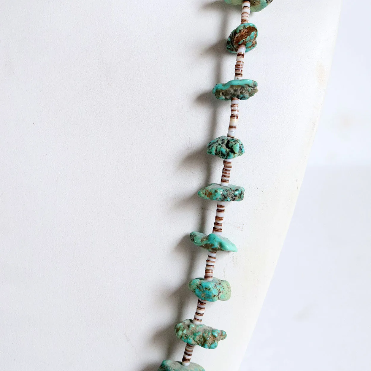 Vintage Native American Santa Domingo Natural Turquoise Heishi Necklace