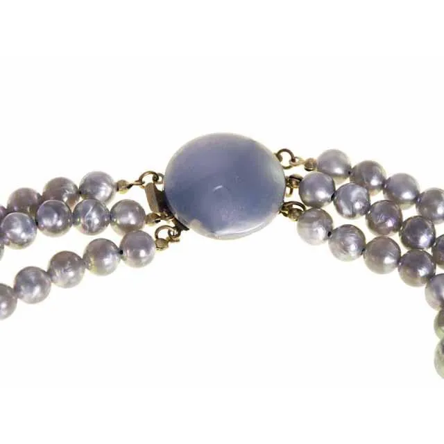 Vintage Purple Aurora Bubble 3 Strand Necklace Stunning 1960S