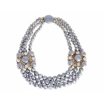 Vintage Purple Aurora Bubble 3 Strand Necklace Stunning 1960S