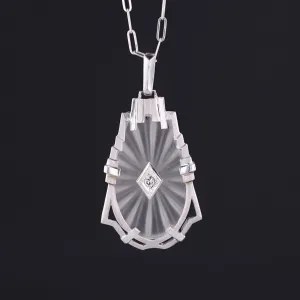 Vintage Rock Crystal & Diamond Pendant | Art Deco Pendant