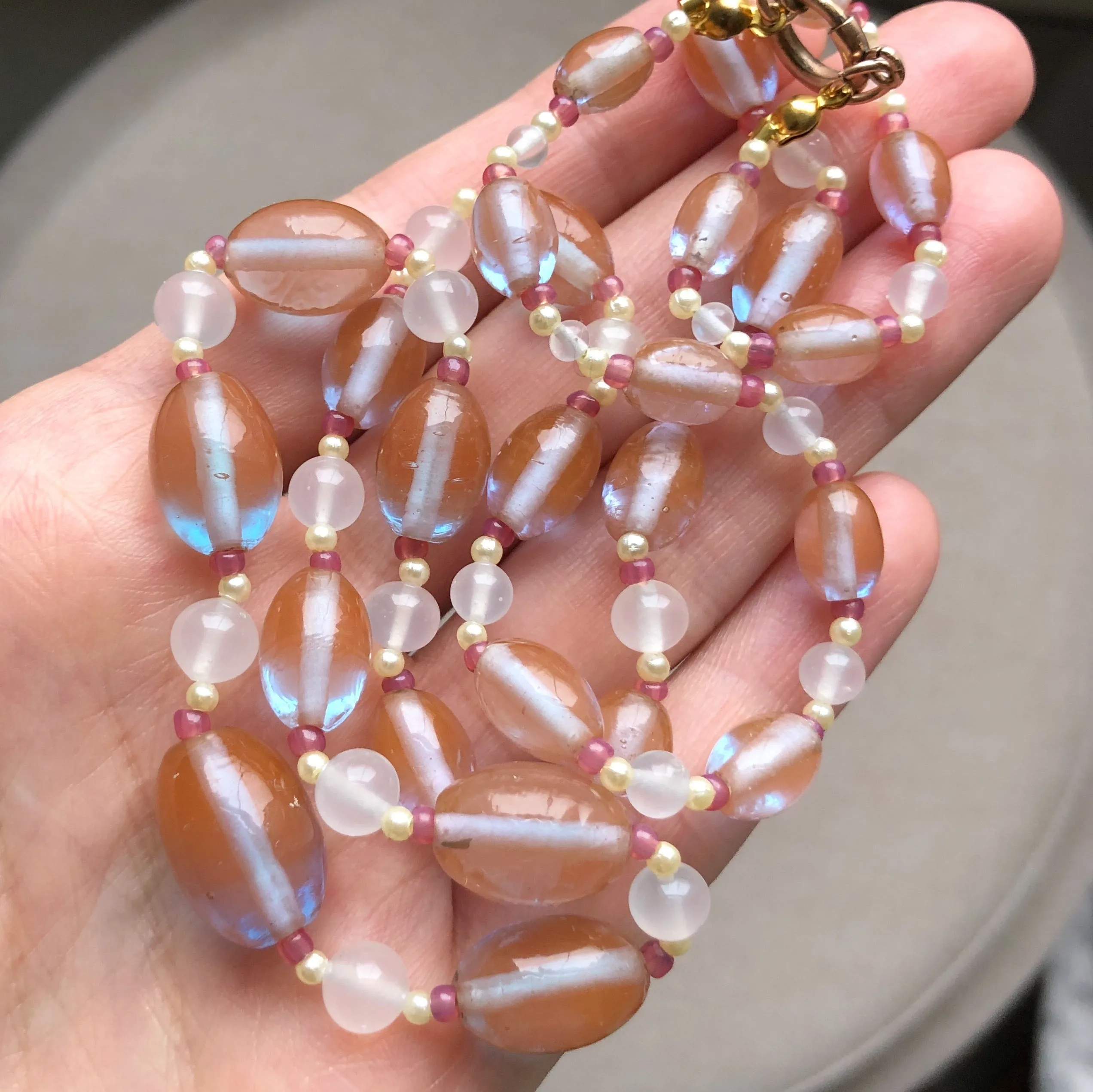 Vintage Saphiret Glass Bead Necklace