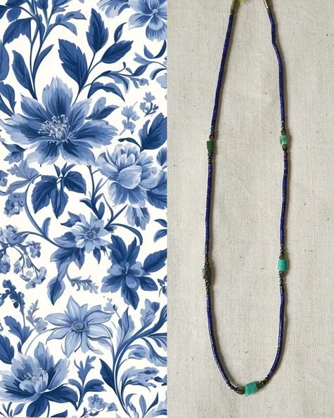 Vintage Semi Precious Stone Minimalist Necklace 2